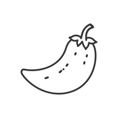 Fototapeta premium A single black and white illustration of a chili pepper