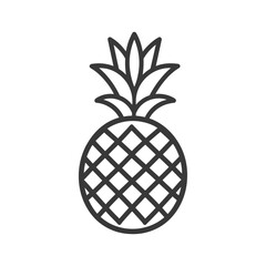 Obraz premium A simple black and white illustration of a tropical pineapple fruit