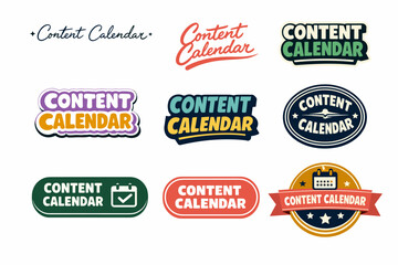 Obraz premium Content calendar logos collection with diverse design styles