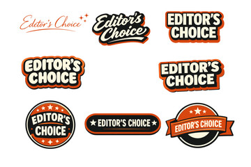 Fototapeta premium Collection of editor's choice badges in various designs and colors