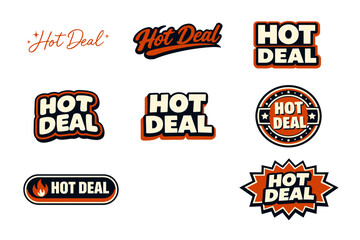 Obraz premium Hot deal logos collection in bold orange and black designs