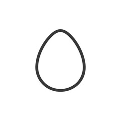 A black outline forms the shape of an egg on white