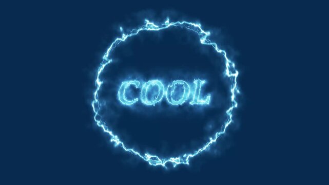 Electric Blue Ring Encircles the Word COL on a Dark Blue Background cool cold