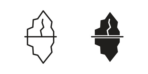 Iceberg icon. Line and Silhouette Icon Set. © basit