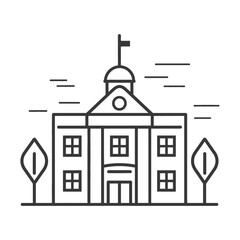 Obraz premium A simple black and white illustration of a government building