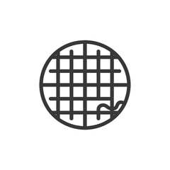 The simple graphic image depicts a wireframe globe illustration