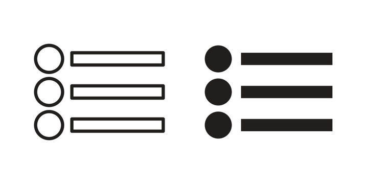 Menu icon. Line and Silhouette Icon Set.