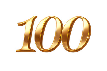 Golden 100 number celebrating anniversary or century