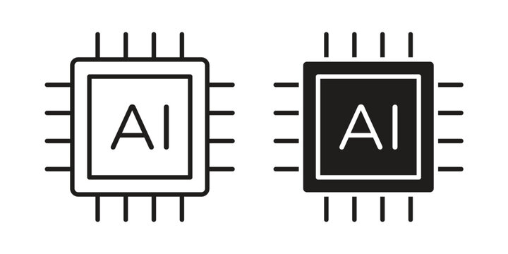Ai tech icon. Vector Isolated Illustration for web design.
