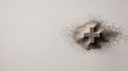 Photorealistic Ash Cross on White Background for Ash Wednesday