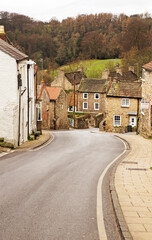 A narrow, hilly street, in Richmond, North Yorkshire © Drew
