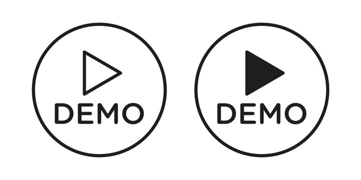 Demo video icon. Vector Isolated Illustration for web design.