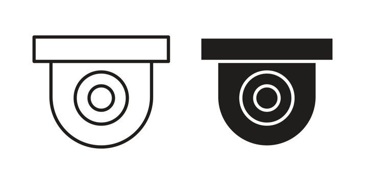 Dome cctv camera icon. Vector Isolated Illustration for web design.