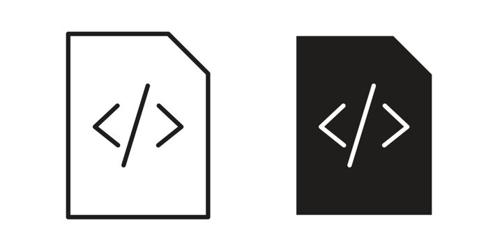 HTML script icon. Vector Isolated Illustration for web design.