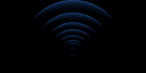 glowing neon radio wave signal icon background. Noise frequency signal icon illustration background. © sub