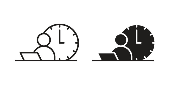 Office hours icon. Vector Isolated Illustration for web design.