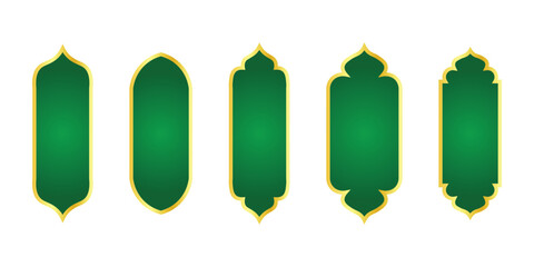 Ramadan frame shapes Golden border. Islamic luxury design elements for decoration Vintage vector illustration