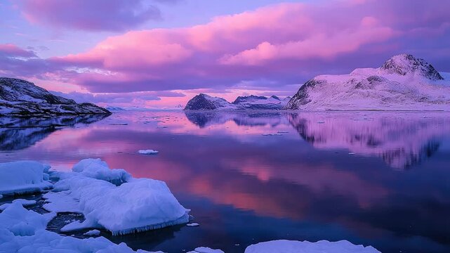 nuuk fjord, greenland landscape, golden hour video