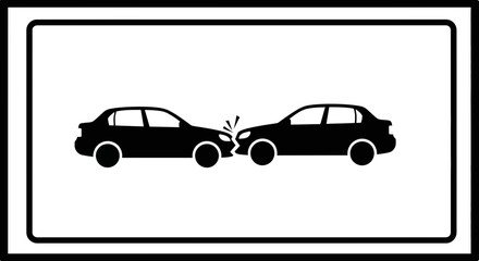 Car accident illustration collision of vehicles isolated icon on white background