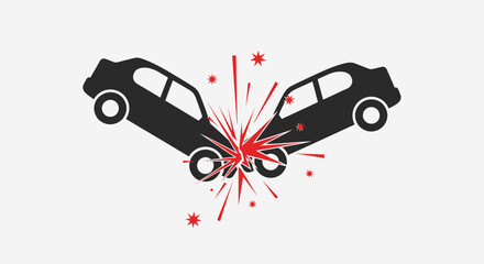 Car accident illustration two vehicles colliding with impact