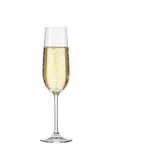 Glass of champagne with bubbles On Transparent Background