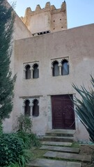 Fototapeta premium ancient castle called Oudaya palace in rabat city with a clear blue sky on winter season 