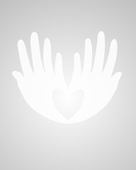 Obraz premium Corazón manos blancas personalizable.