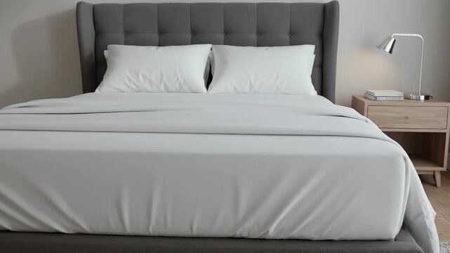 Comfortable Modern Bedroom with Neatly Made Bed