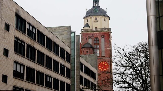 dessau city in east germany in winter 4k 25fps video