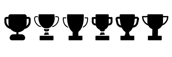 set of trophy cups, first position, 1 grade position, winner, success, competition winner, prize, achievement, victory cup