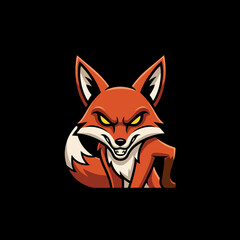 Obraz premium Fierce Red Fox Mascot with Intense Gaze and Dynamic Pose.