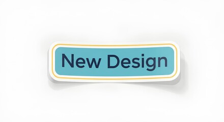 Fototapeta premium New Design Label with Blue and Yellow Borders