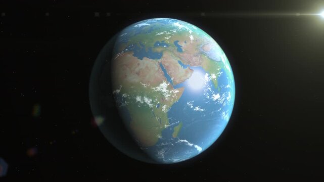 Location and map of Tajikistan on the surface of the earth at day.