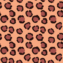 Fototapeta premium Abstract modern leopard seamless pattern. Animals fashion trendy background. Color decorative vector illustration for print, fabric, textile. Modern ornament of stylized skin.