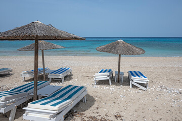 Fototapeta premium Panorama of Lefkada near Agios Ioannis beach, Greece