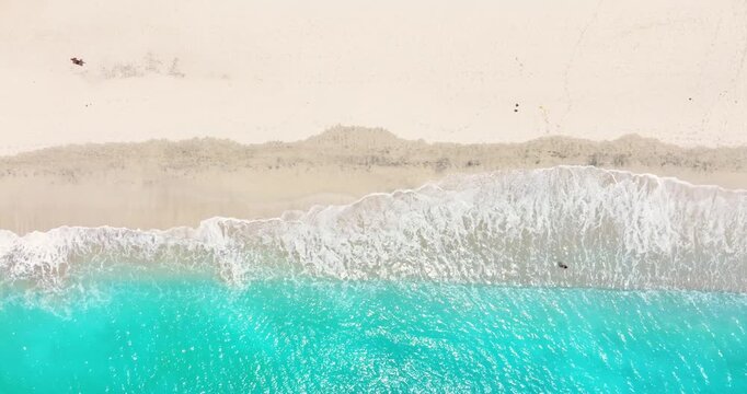Aerial view of Laginha beach in Mindelo city in Sao Vicente Island in Cape Verde