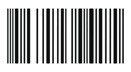 Barcode Symbol Illustration, Product Identification And Tracking Code For Retail Market Pricing And Merchandise Management, Minimal Black And White Stripe Lines Graphic Isolated On Transparent