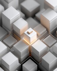 Obraz premium A modular grid environment with a checkmark icon