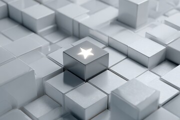 Obraz premium A modular grid environment with a star icon