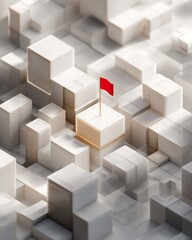 Obraz premium A modular grid environment with a flag