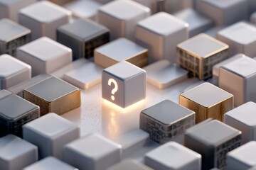 Fototapeta premium A modular grid environment with a question mark icon