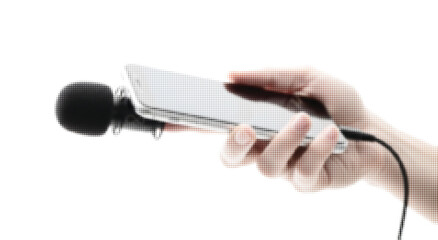 Hand Holding Microphone Recorder with Halftone Effect © Muhammad Abbas Iqbal