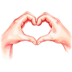 Fototapeta premium Heart-shaped hands forming a love symbol, Concept of Mothers' Day, March 8th, Isolated on a transparent background 