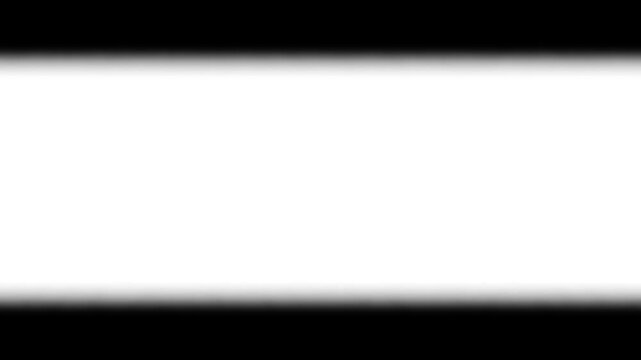 Black old cinematic frame border animation with in out frame transition top bottom and left right on white background. 4K animated vintage film frame for cinematic intro and retro video editing.