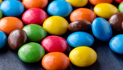 Close Up Of Colorful Candy Coated Chocolates