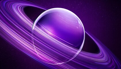 Purple Glass Planet Saturn Close Up Glass Saturn Planet Violet Celestial Background