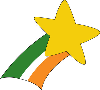 St Patrick's Day shooting star, star clipart, shooting star clipart