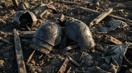 Discarded Leather Pauldrons on Rough Battlefield