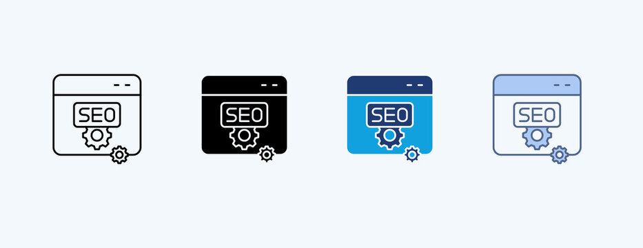 Seo Optimization Multiple Icon Illustration Vector