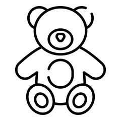 Bear doll black line icon